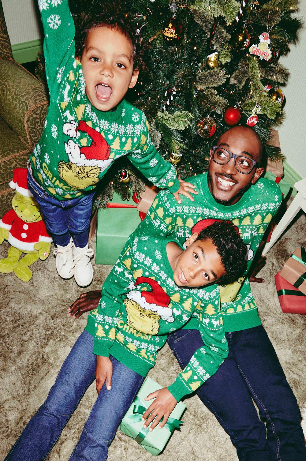 Matching 2025 grinch sweaters